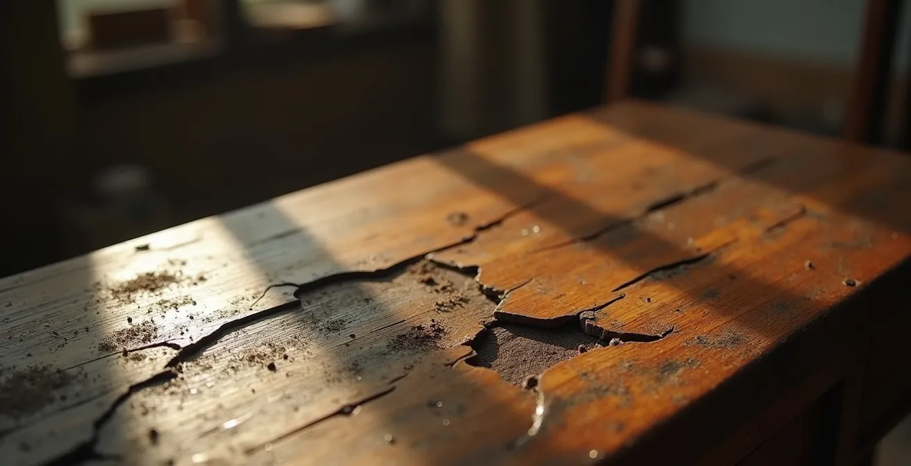 Illustration d’un objet ancien abîmé par une restauration amateur incorrecte, montrant la différence avant-après avec patine disparue