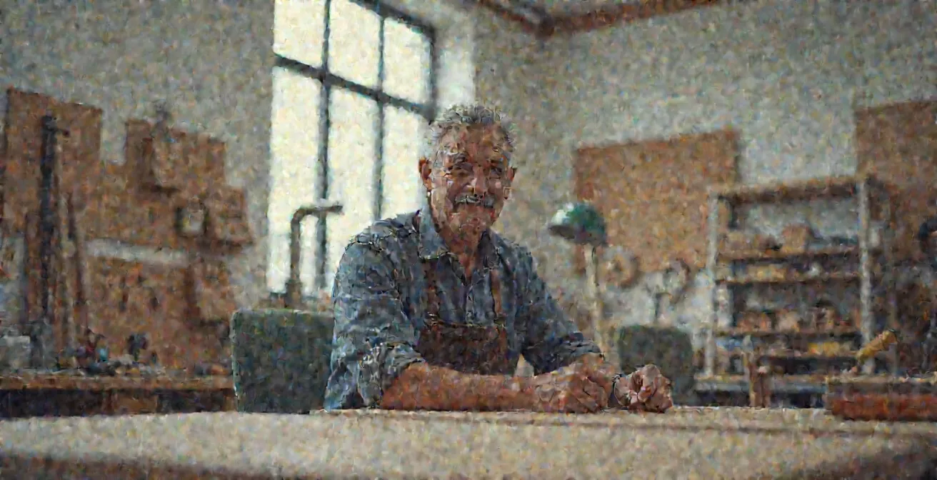 Adulte en reconversion professionnelle travaillant avec passion dans un atelier de formation CAP