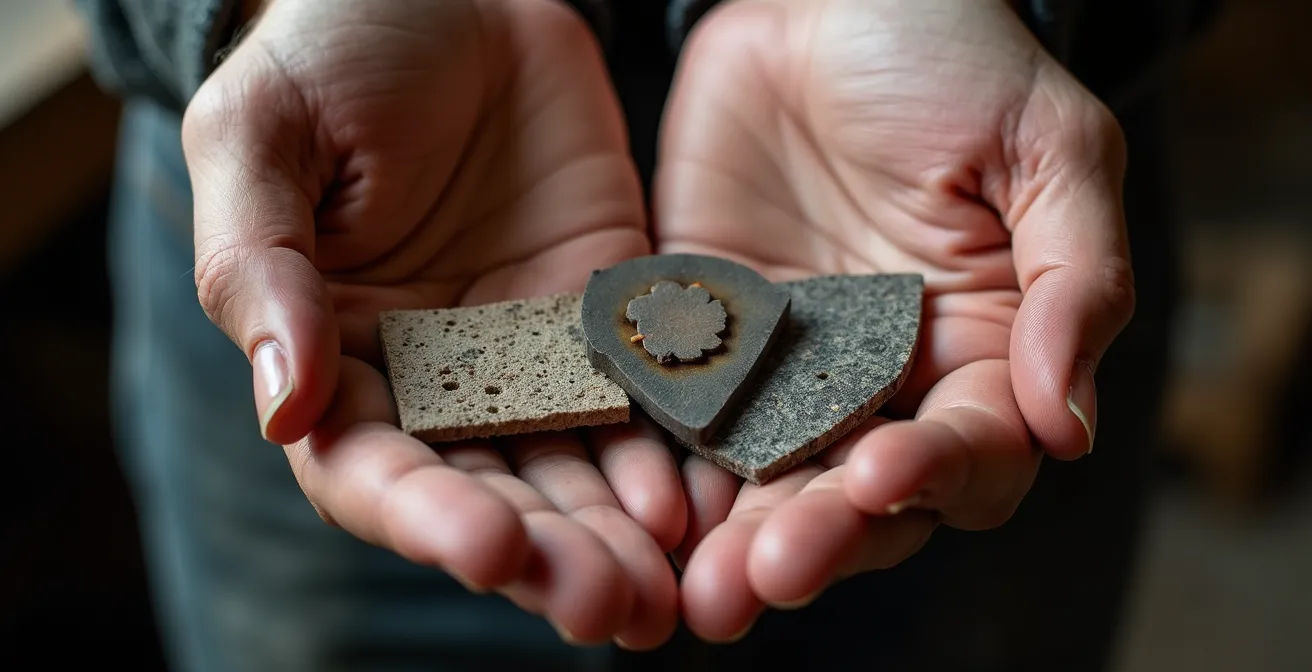 Artisan présentant des échantillons de matériaux de qualité à un client