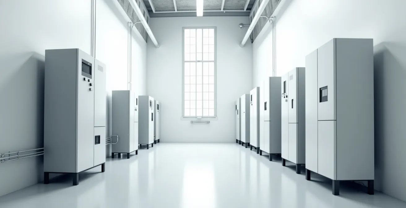 Différents systèmes de chauffage installés dans une chaufferie moderne