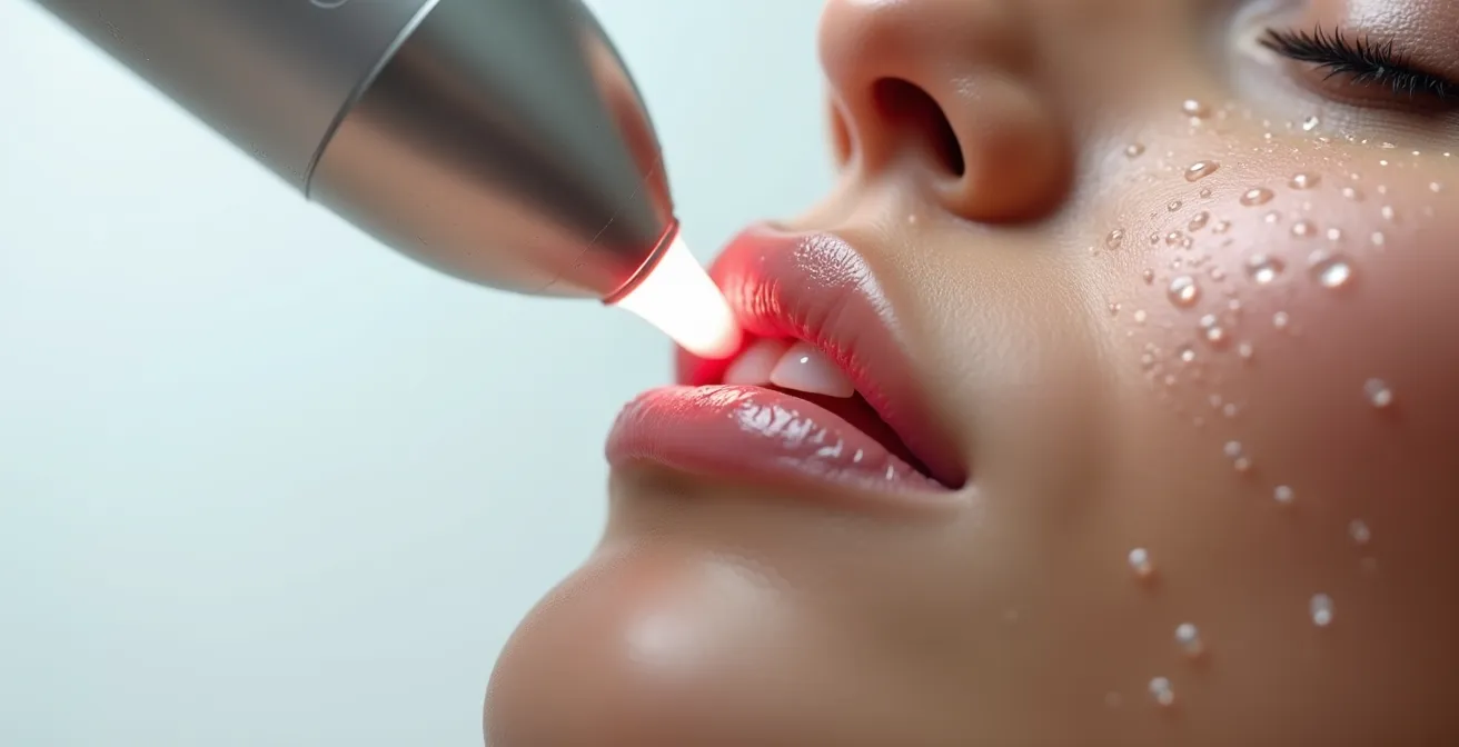 Gros plan sur un appareil de radiofréquence utilisé en institut de beauté